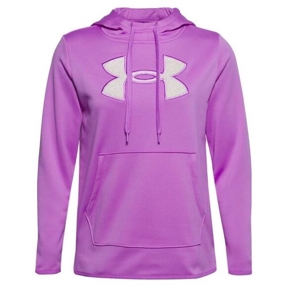 Under Armour Women's Purple Armour Fleece Chenille Shine Pullover Hoodie XS NWT - Picture 1 of 9